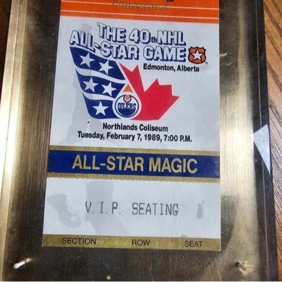 1989 NHL All Star Game in Edmonton FULL VIP Ticket - Gretzky 1G MVP, Lemieux 1A - Picture 3 of 5